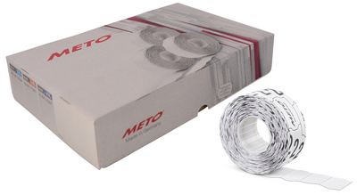 METO etiketten voor prijstang, 22×12 mm, wit, 42 rollen à 1500 stuks