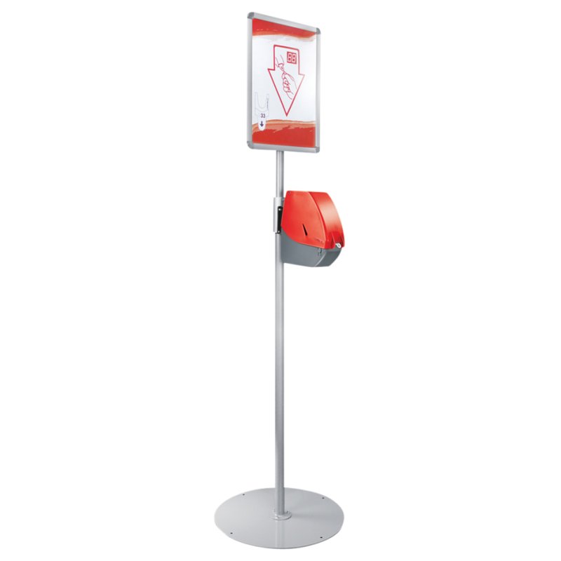 METO standard FS902 pour distributeur de tickets Turn-O-Matic, gris argenté, cadre rabattable aluminium
