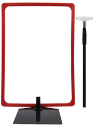 METO displaystandaard A4, rood, met frame