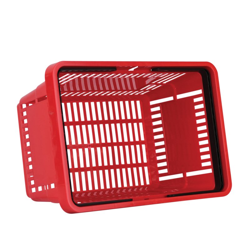 METO panier à courses avec poignées, 22 litres, rouge, empilable