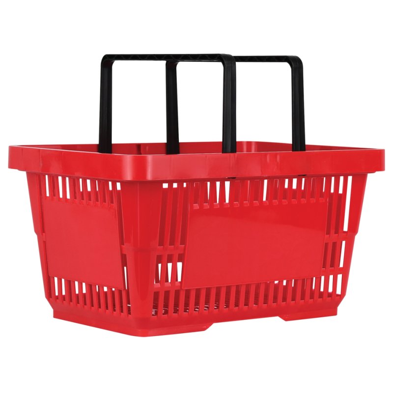 METO panier à courses avec poignées, 22 litres, rouge, empilable