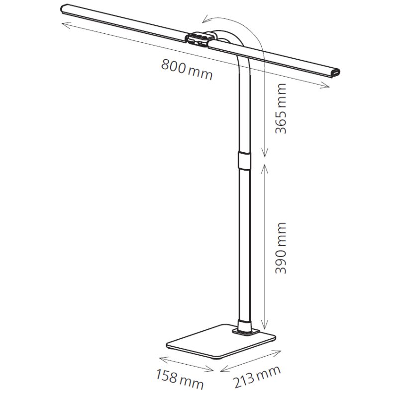 Hansa Lampe de bureau LED Novano, noir, gradable, 20 W