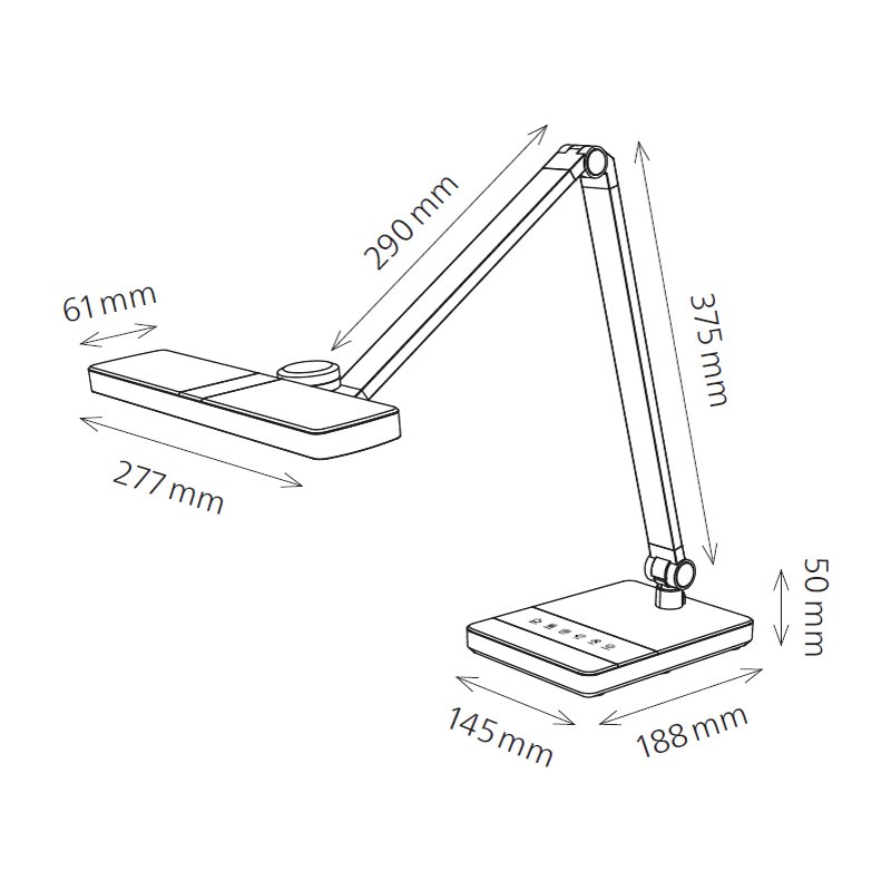Hansa Lampe de bureau LED Nimbus, pied de support, noir, dimmable
