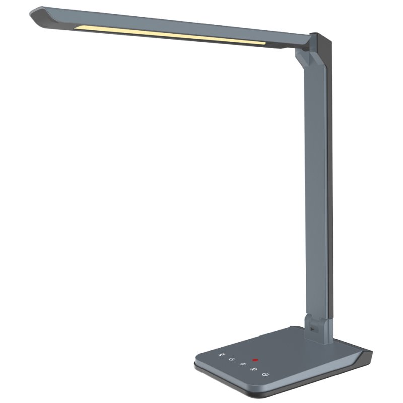 Hansa LED bureaulamp Lumina, met voet, metallic grijs, dimbaar