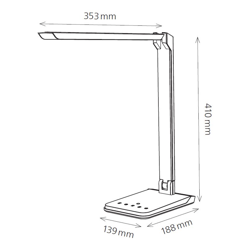 Hansa Lampe de bureau LED Lumina, avec pied, gris métallique, dimmable
