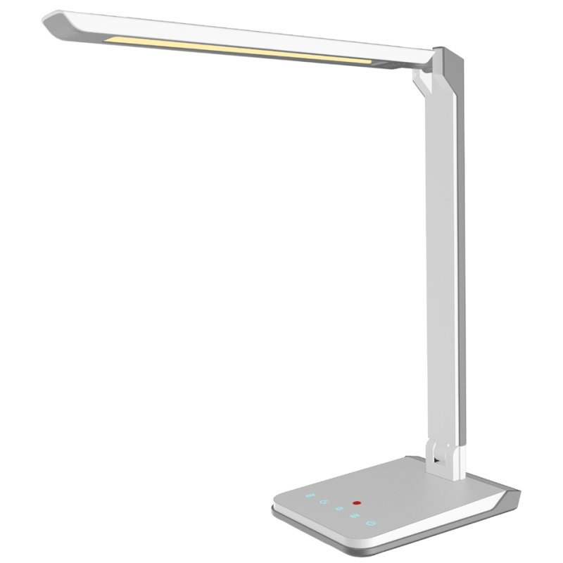 Hansa Lampe de bureau LED Lumina, avec pied, gris métallique, dimmable