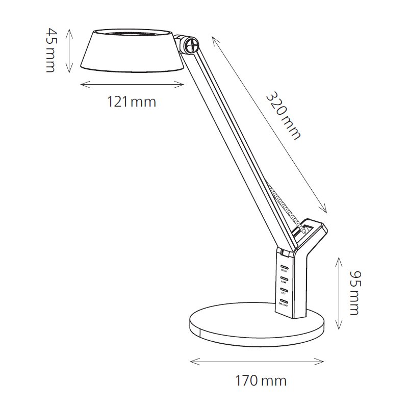 Hansa LED desk lamp Glow, base stand, copper, dimmable