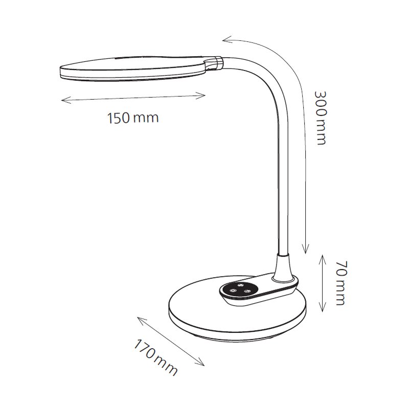 Hansa Lampe LED de bureau Horizon, noir, 9 W, 530 lumens
