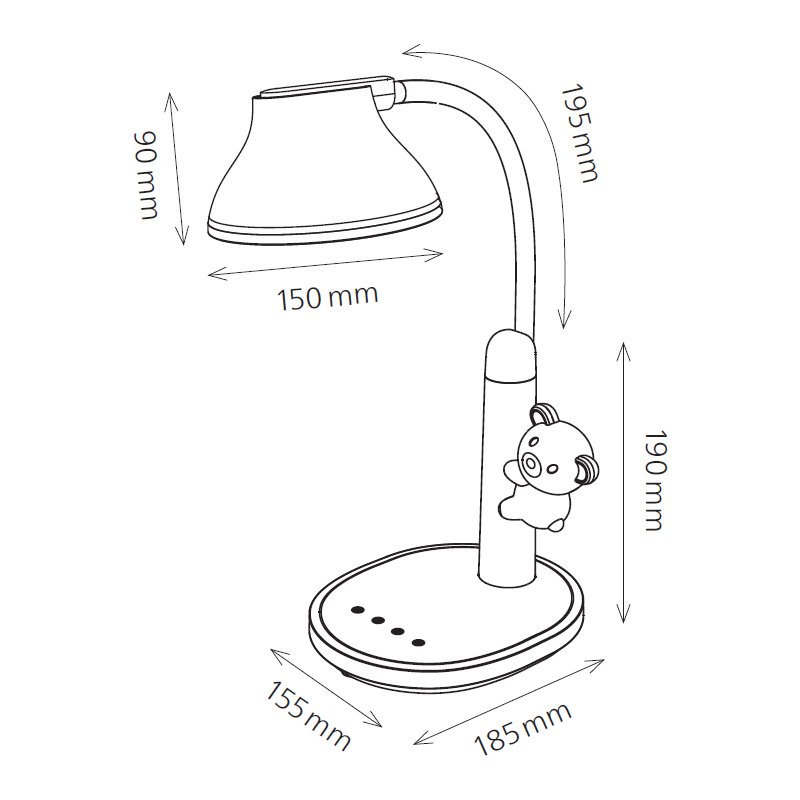 Hansa LED-bureaulamp Twinkel, lichtroze, dimmbaar, 8 W