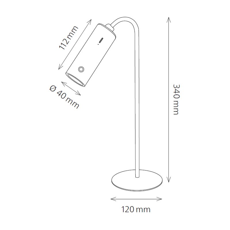 Hansa rechargeable LED desk lamp Flare Spot, white, 4W, 9 hours battery life