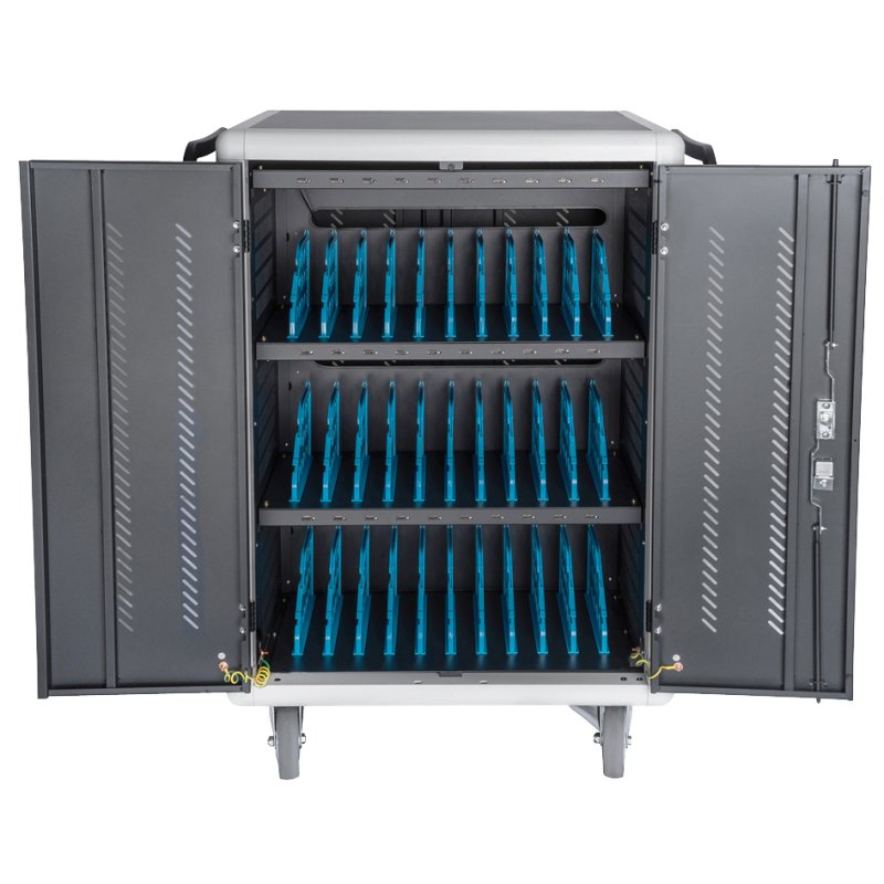 DIGITUS armoire de recharge mobile, 30 emplacements de charge, USB-C 18W, noir