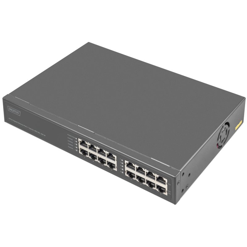 DIGITUS Gigabit Ethernet PoE injector, 8-port, 802.3bt, 250W