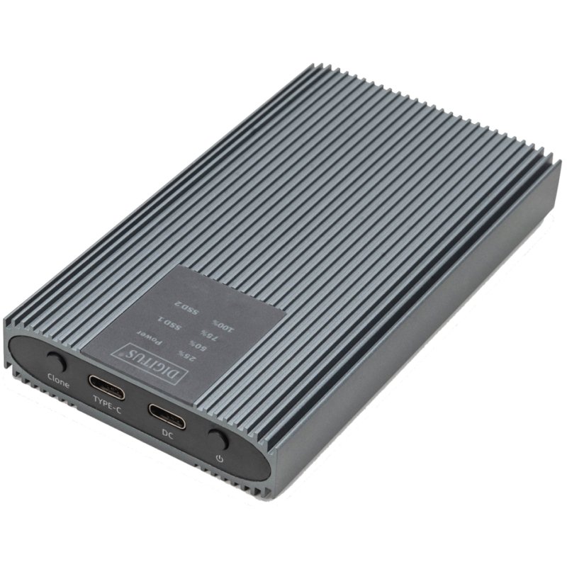 DIGITUS Station de clonage NVMe USB M.2 SSD, 20 Gbps, aluminium