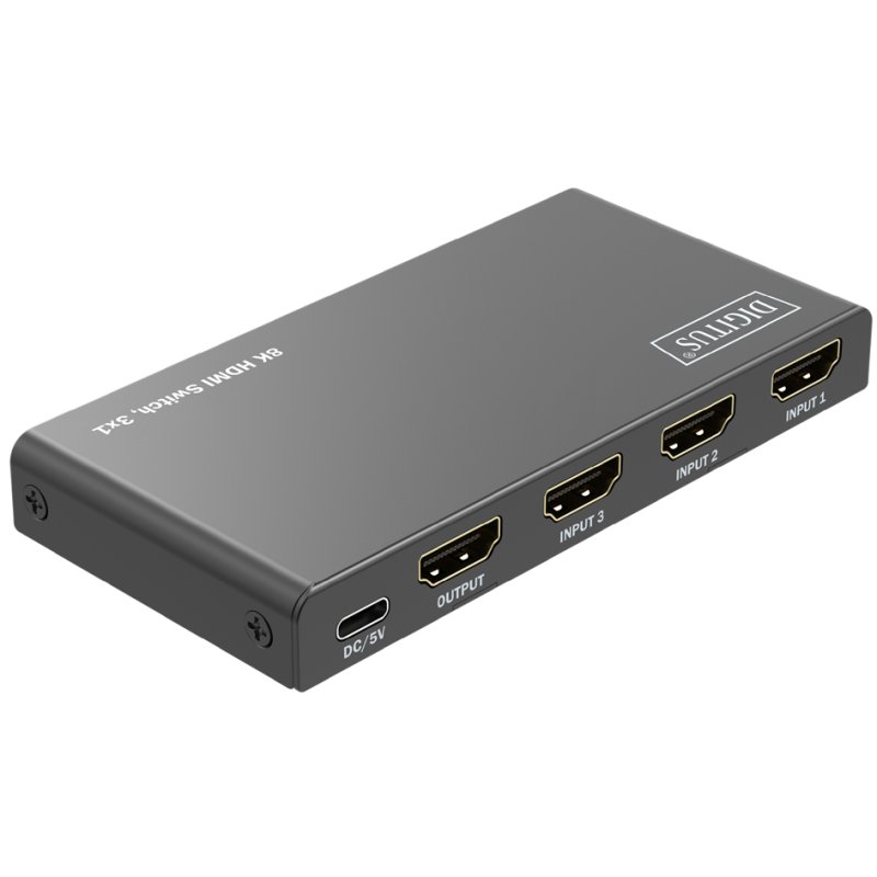DIGITUS Commutateur HDMI 8K 3x1, noir, 8K/60Hz, HDMI 2.1