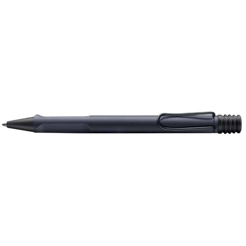 LAMY safari steel black stylo à bille rétractable, grip ergonomique, clip métallique