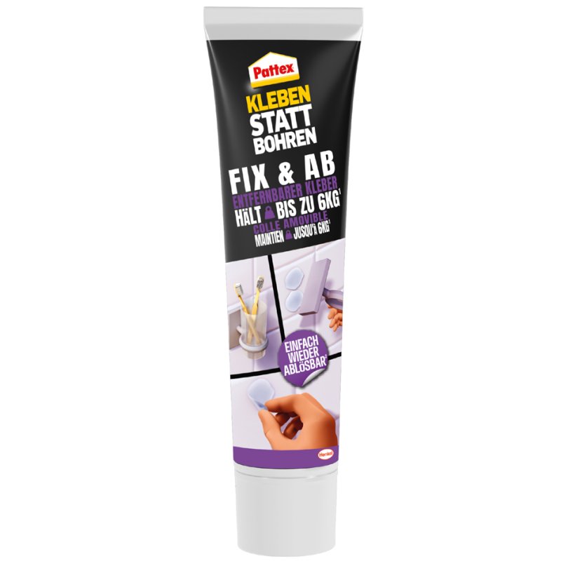 Pattex mounting putty FIX & AB, transparent, reusable, 44 g