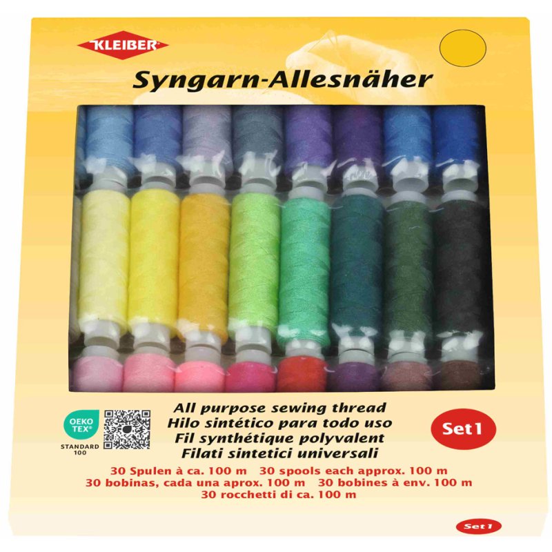 KLEIBER assortiment de fils à coudre universel, 100% polyester, 30 × 100 m