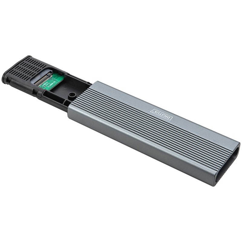DIGITUS Boîtier SSD USB externe NVMe + SATA, aluminium, gris foncé