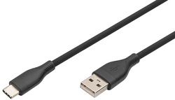 DIGITUS USB 2.0 siliconen aansluitkabel, USB-C naar USB-A, wit, 2,0 m