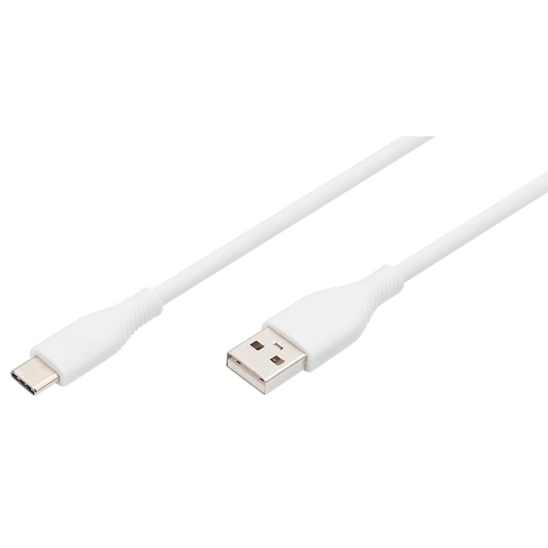 DIGITUS Câble de connexion USB 2.0, USB-C vers USB-A, blanc, 0,5 m