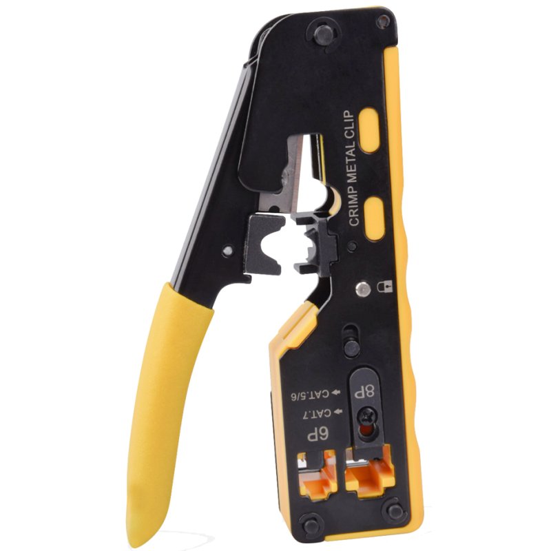 DIGITUS multi-modular crimping tool pass-through, modular and coax connectors, 6P/8P/Cat.6