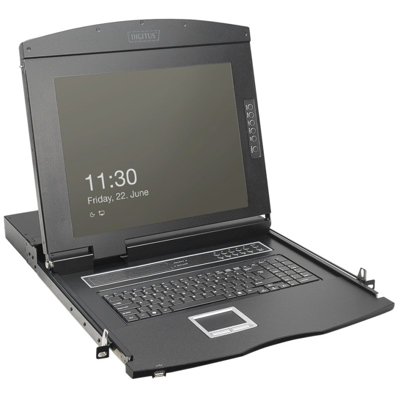 DIGITUS KVM console 19 inch HD LCD, 16 ports, 1920×1080, black
