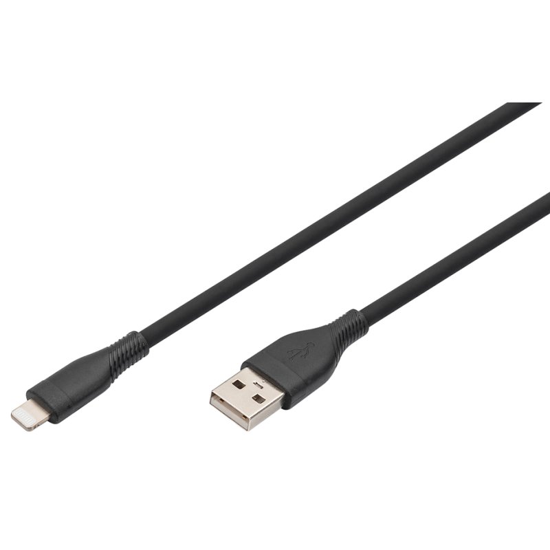 DIGITUS câble de connexion silicone USB-A vers Lightning, blanc, 0,5 m