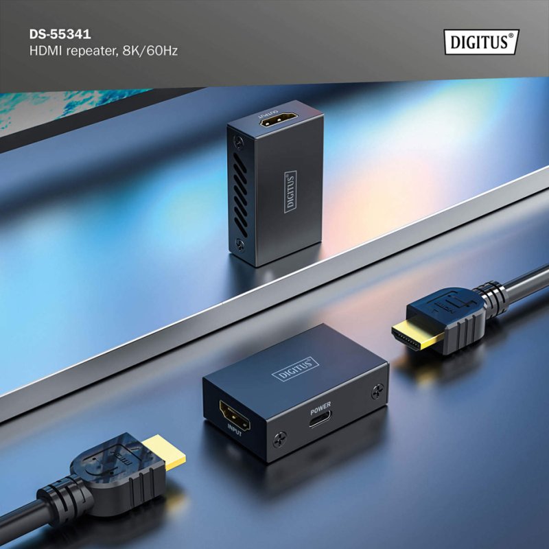 DIGITUS HDMI repeater, 8K/60Hz, black