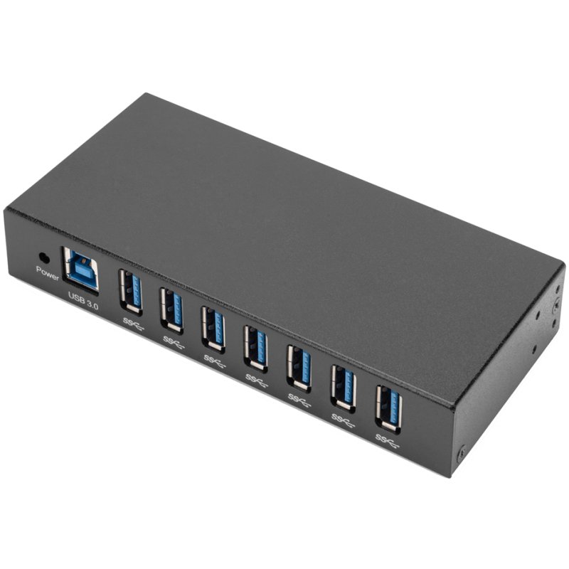 DIGITUS Concentrateur USB 3.0 Industrial, 7 ports, noir, boîtier métallique