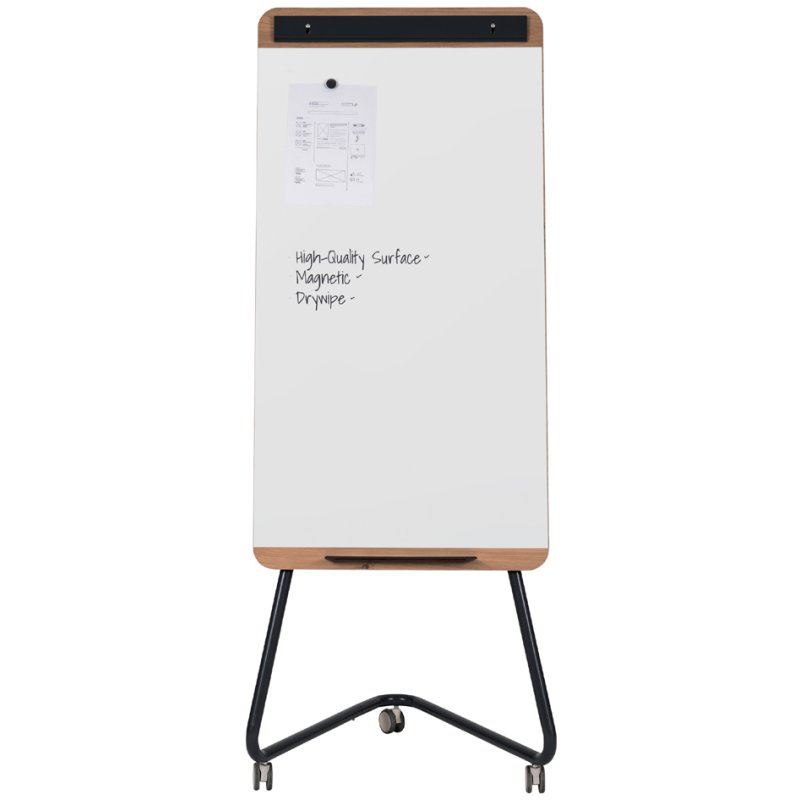 Bi-Office mobiel flipchart Ace, 700×1000 mm, magnetisch, wit geëmailleerd staal
