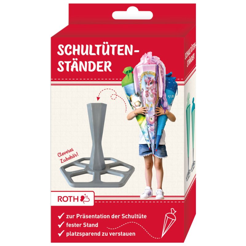 ROTH stand for school bags, plastic, grey, 3-piece