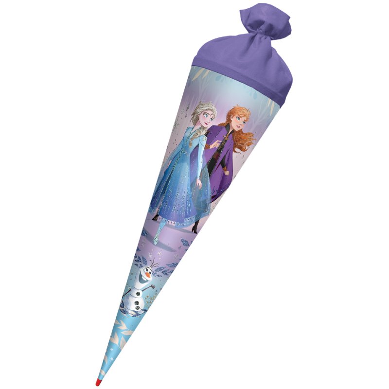 ROTH motif school cone, purple, tulle closure, glitter and glitter edge