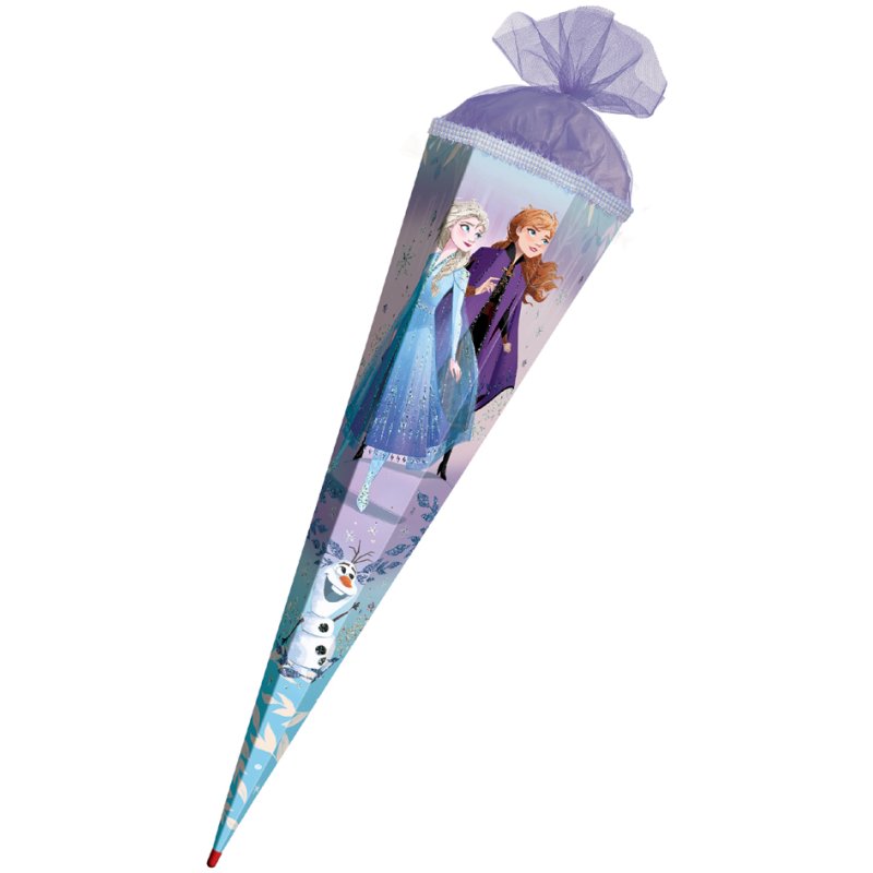 ROTH motif school cone, purple, tulle closure, glitter and glitter edge