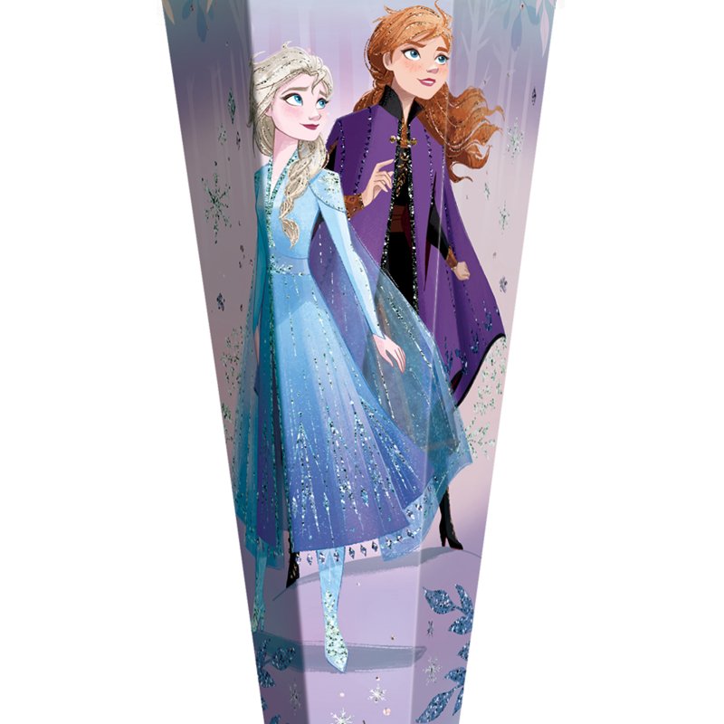 ROTH motif school cone, purple, tulle closure, glitter and glitter edge