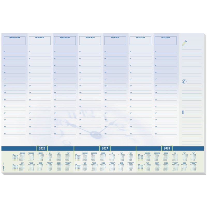 Sigel Sous-main Time, 595×410 mm, planification hebdomadaire, 30 feuilles