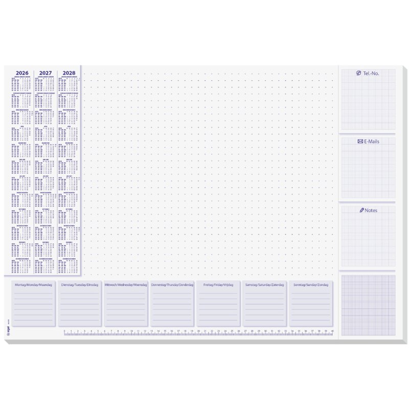 sigel Writing pad Lilac, with calendar, 30 sheets, 595 x 410 mm