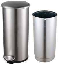 helit pedaalemmer the zinc, 12 liter, zilver edelstaal, soft-close