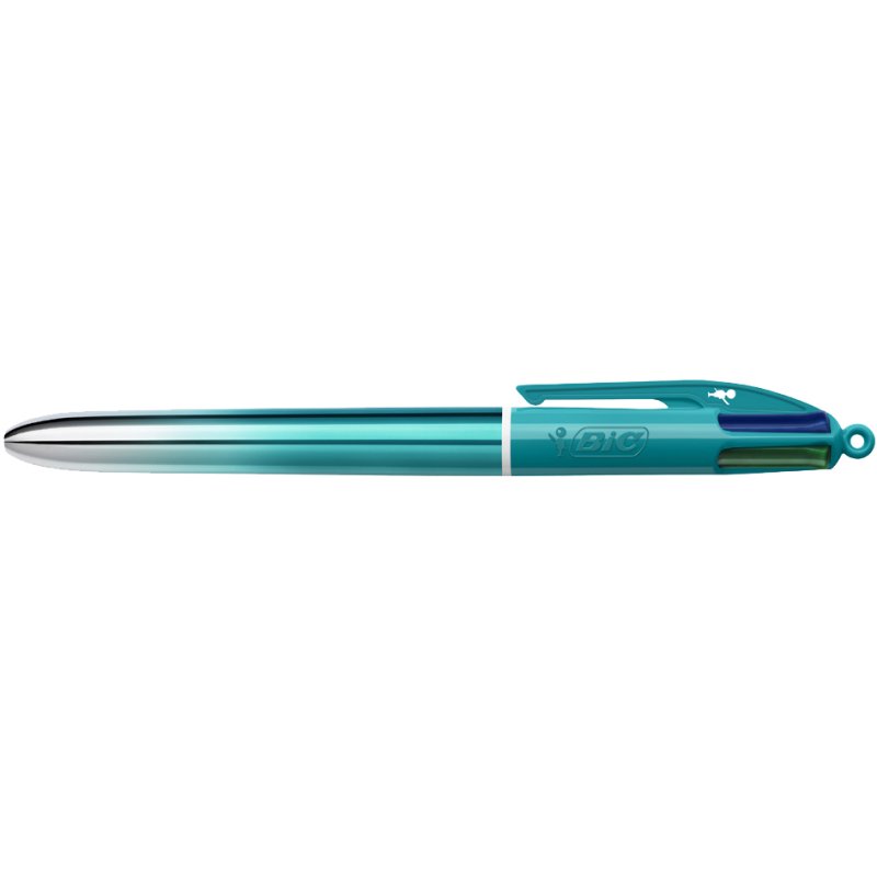 BIC 4 Colours Smooth Gradient stylo à bille rétractable, recharge, bleu/bleu-vert, 30 pcs