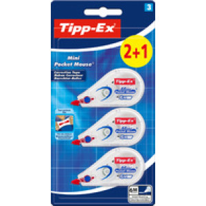 Tipp-Ex correctieroller Mini Pocket Mouse, 5 mm × 6 m, 3 stuks