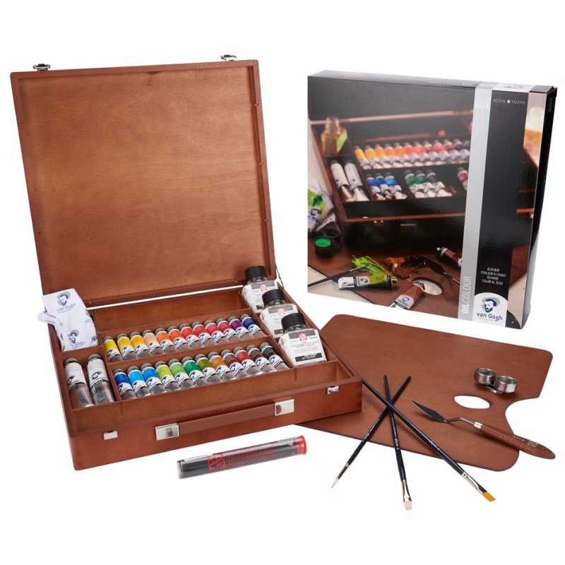 ROYAL TALENS Van Gogh peinture à l'huile Expert, coffret bois, 24 tubes 20 ml