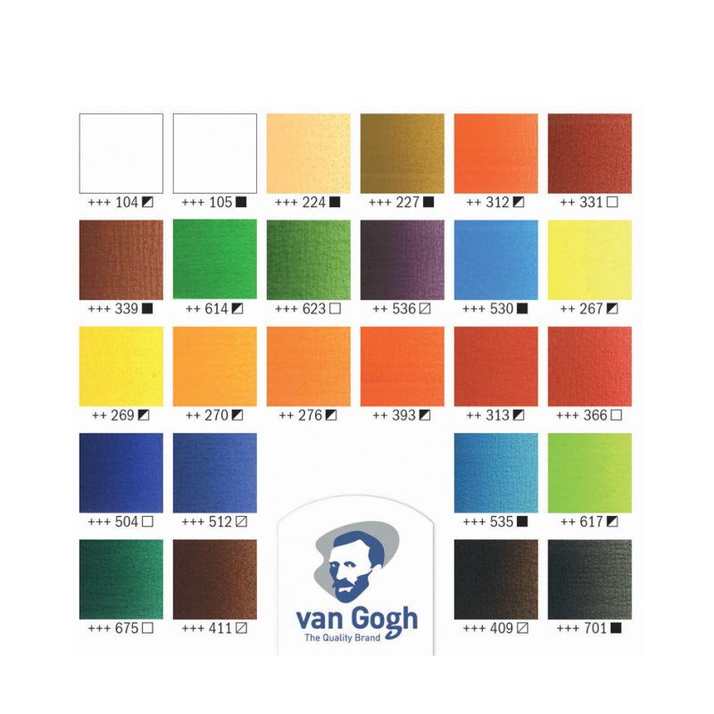 ROYAL TALENS Van Gogh peinture à l'huile Expert, coffret bois, 24 tubes 20 ml