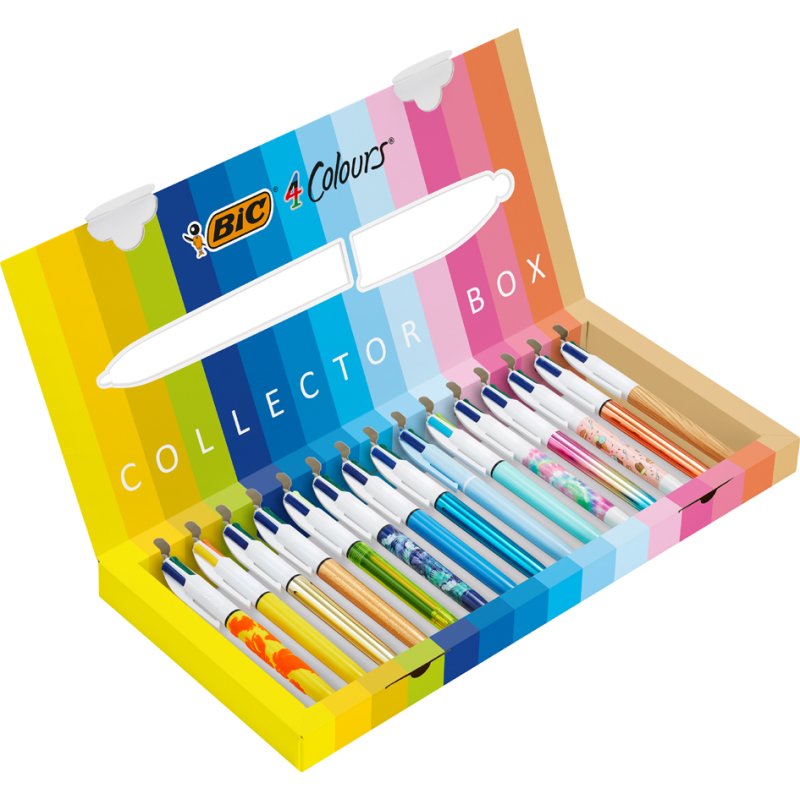 BIC 4-colour ballpoint pen Collector Box, set of 15 pieces