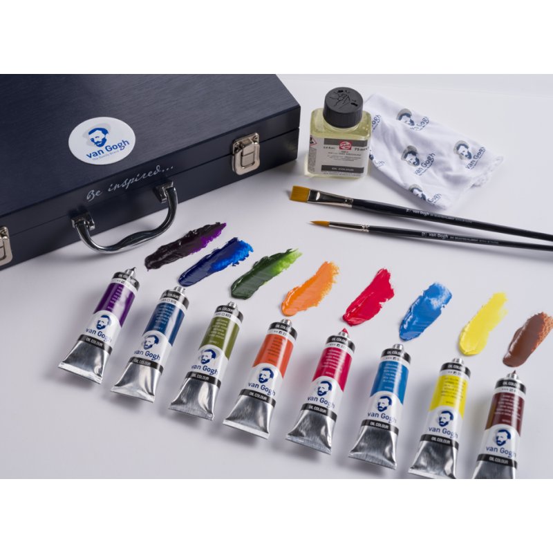 Royal Talens Van Gogh peinture à l'huile set débutant XL, 12 x 40 ml, avec accessoires