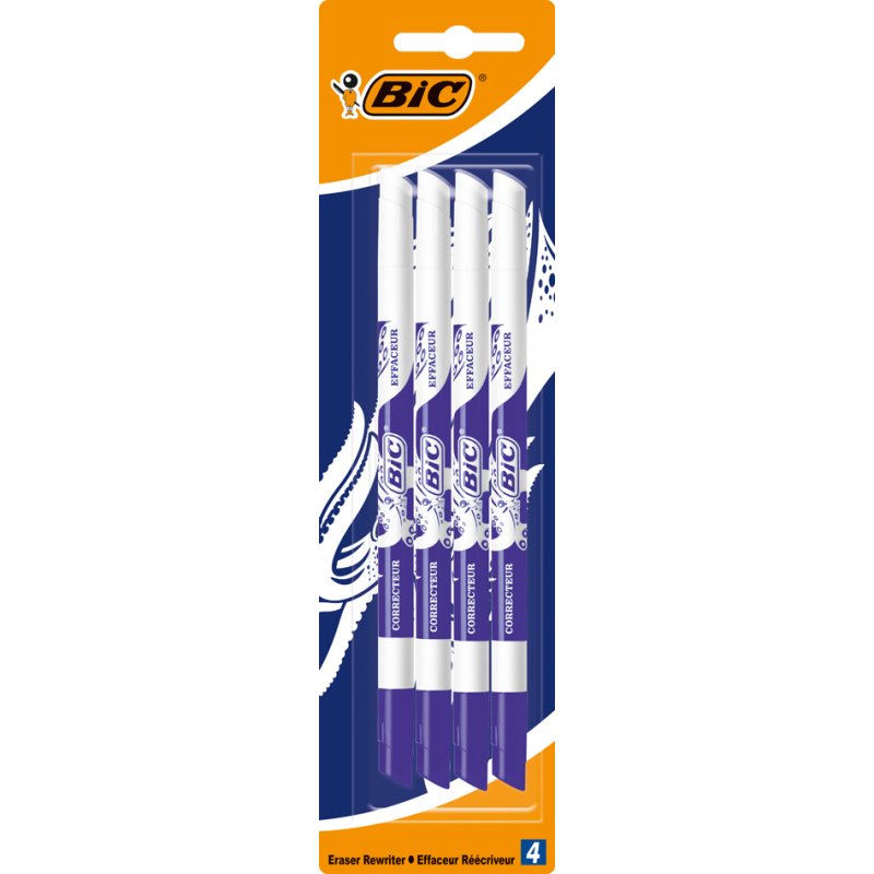 BIC inktgum set, wissen en corrigeren, 2 punten, 4 stuks