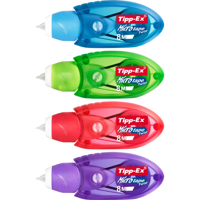 Tipp-Ex correctieroller Micro Tape Twist, gekleurd gesorteerd, 3 stuks