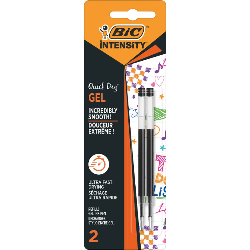 BIC gelschrijver navullingen Intensity Quick Dry, blauw, S, 2 stuks