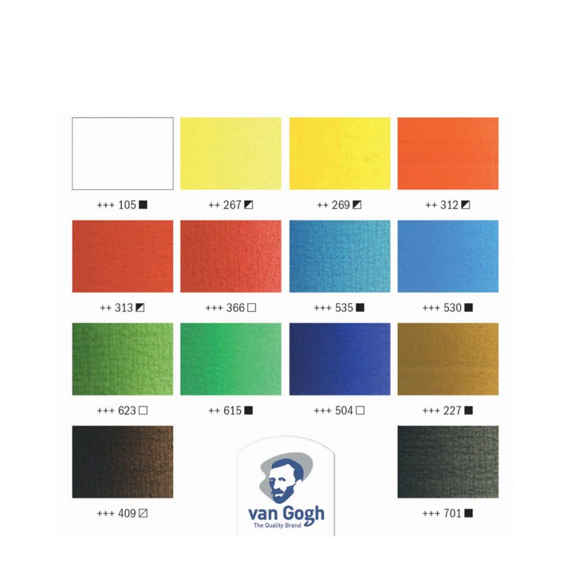 Royal Talens Van Gogh peinture à l'huile, coffret en bois, 14 × 40 ml, complet