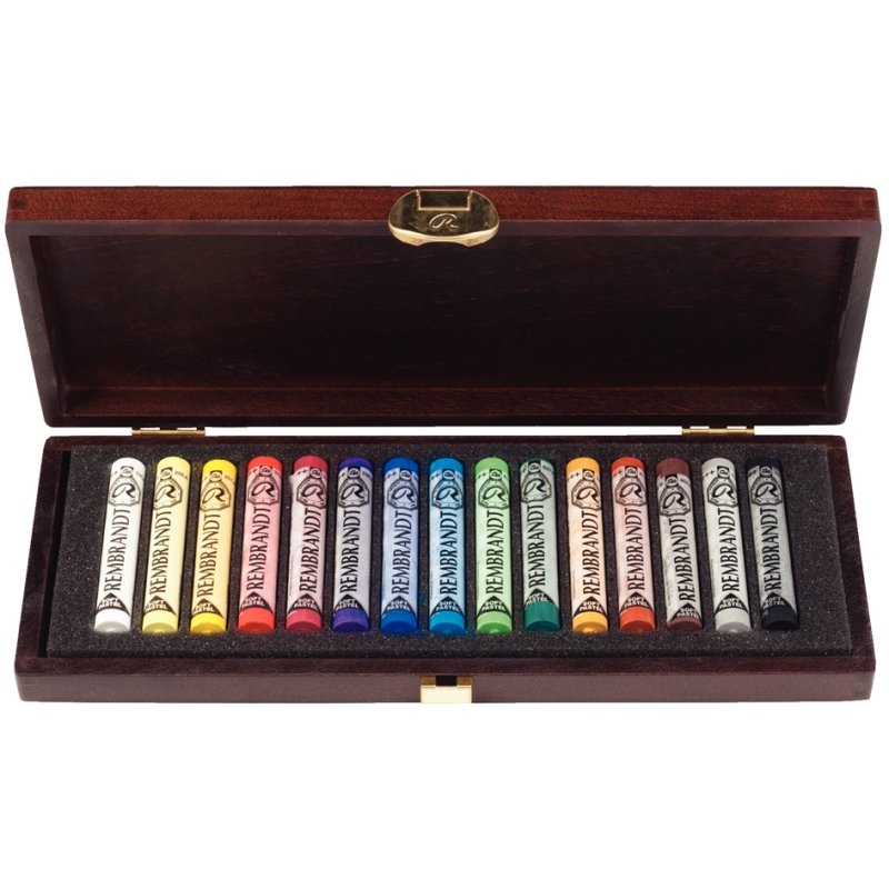 Royal Talens Rembrandt zachte pastels starterset, 15 stuks, houten kist