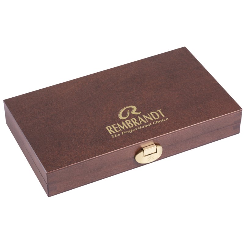 Royal Talens Rembrandt peinture aquarelle set, 24 godets, boîte bois, avec palette et pinceau
