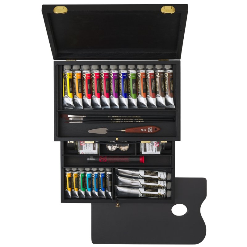 Royal Talens Rembrandt olieverf set, houten luxe kist
